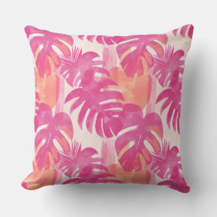 Simple abstract pattern with leaves of monstera, f cushion
