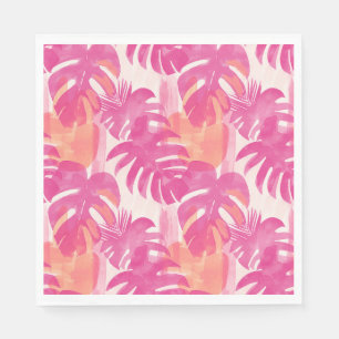 Simple abstract pattern with leaves of monstera, f napkin