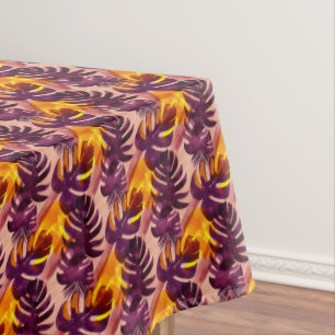 Simple abstract pattern with leaves of monstera, f tablecloth