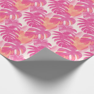 Simple abstract pattern with leaves of monstera, f wrapping paper