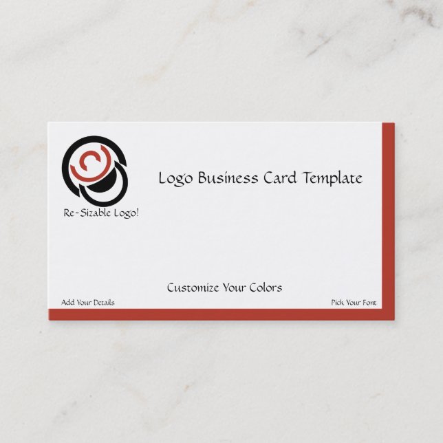 Simple Abstract Red Circle Logo Business Card (Front)