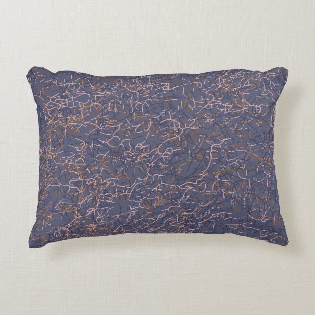 Simple Abstract Thread Art Blue Pattern Decorative Cushion (Front)