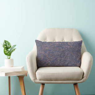 Simple Abstract Thread Art Blue Pattern Lumbar Cushion