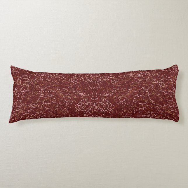 Simple Abstract Thread Art Red Pattern Body Cushion (Front)