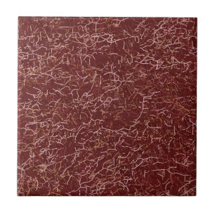 Simple Abstract Thread Art Red Pattern Ceramic Tile