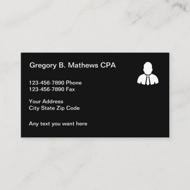 Simple Accountant CPA Business Cards (Front)