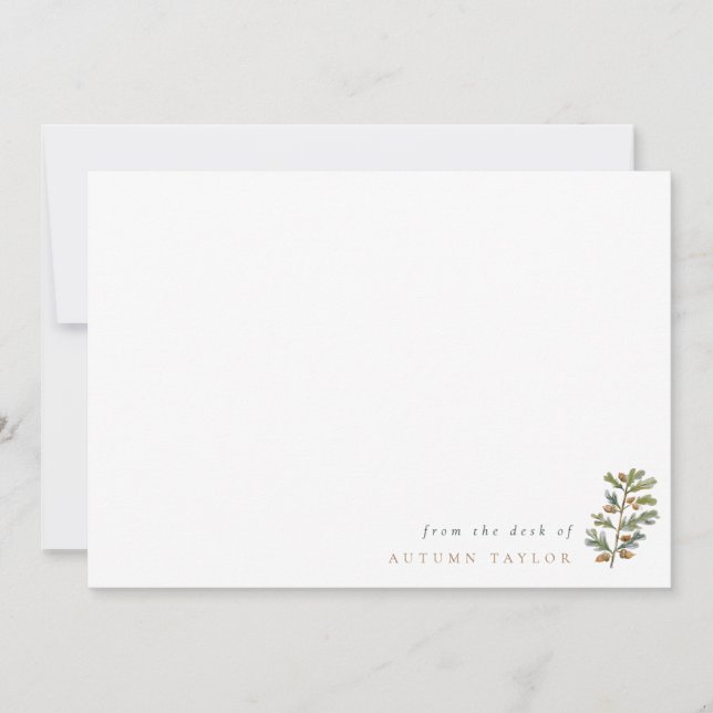 Simple Acorns & Leaves Fall Personalised Card (Front)