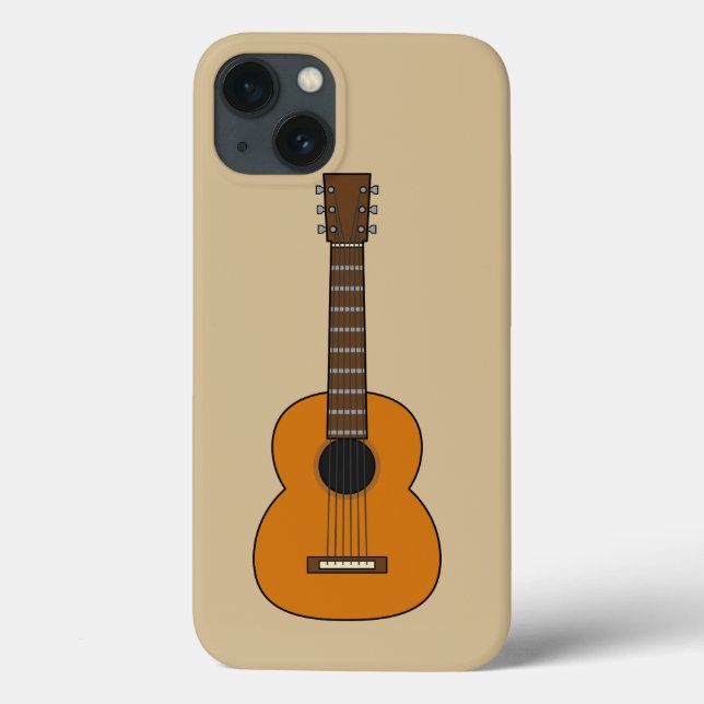 Simple Acoustic Guitar Cartoon Case-Mate iPhone Case (Back)