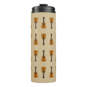Simple Acoustic Guitar Cartoon Thermal Tumbler