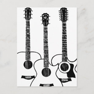 Simple Acoustic Guitars Postcard