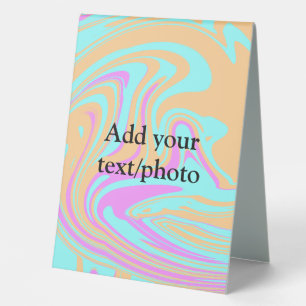 Simple acrylic pour marble add your text name cust