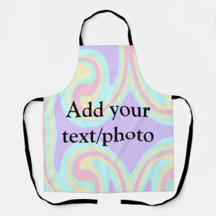 Simple acrylic pour marble add your text name cust apron