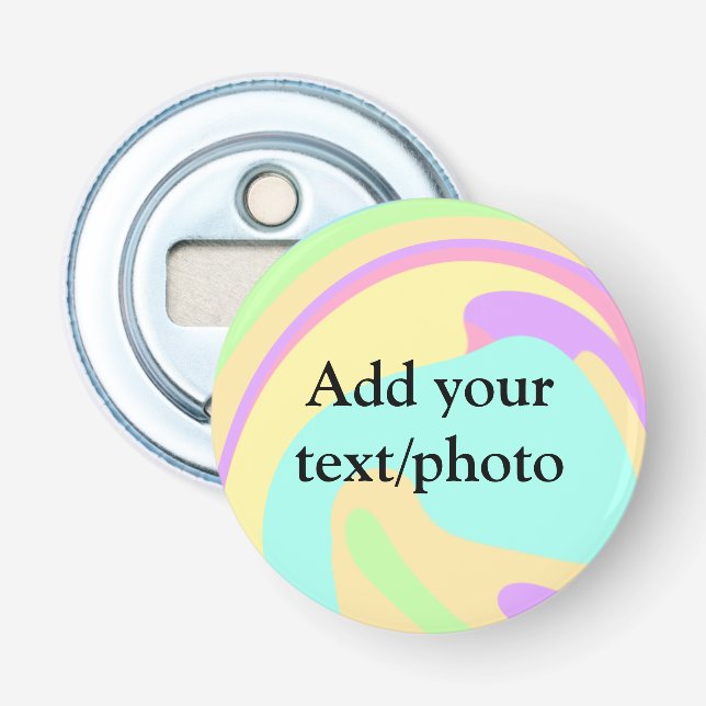 Simple acrylic pour marble add your text name cust bottle opener (Front)