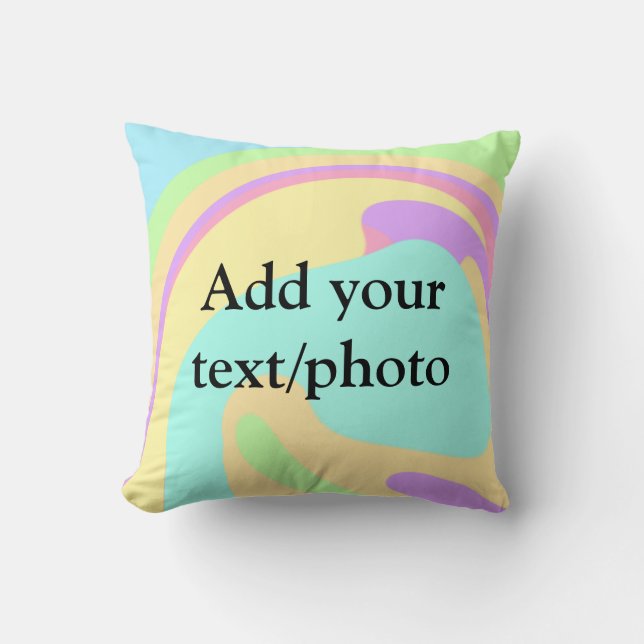 Simple acrylic pour marble add your text name cust cushion (Front)