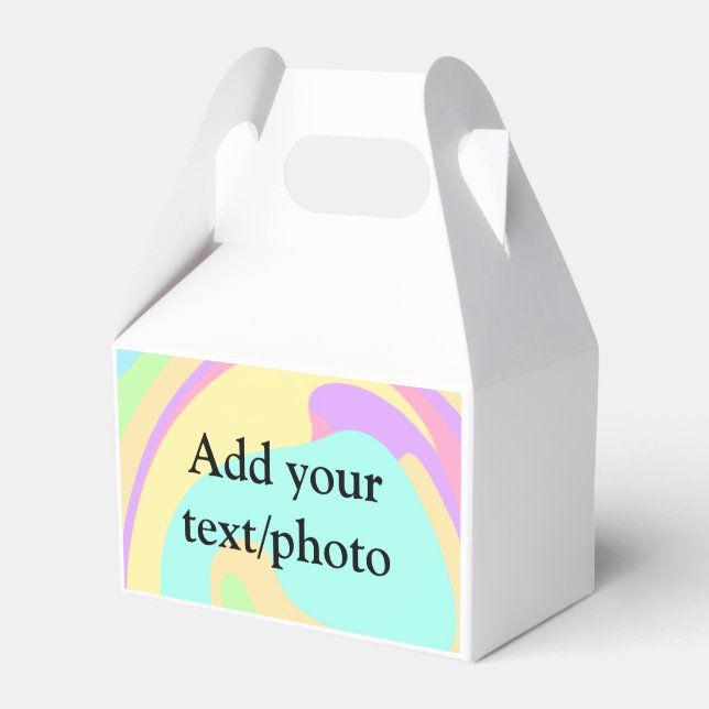 Simple acrylic pour marble add your text name cust favour box (Front Side)