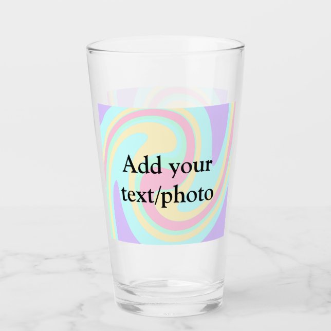 Simple acrylic pour marble add your text name cust glass (Front)