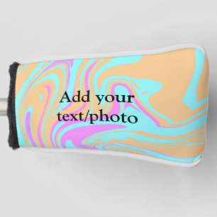 Simple acrylic pour marble add your text name cust golf head cover