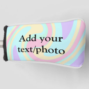 Simple acrylic pour marble add your text name cust golf head cover