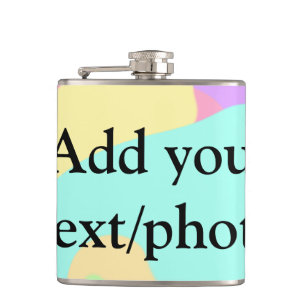 Simple acrylic pour marble add your text name cust hip flask