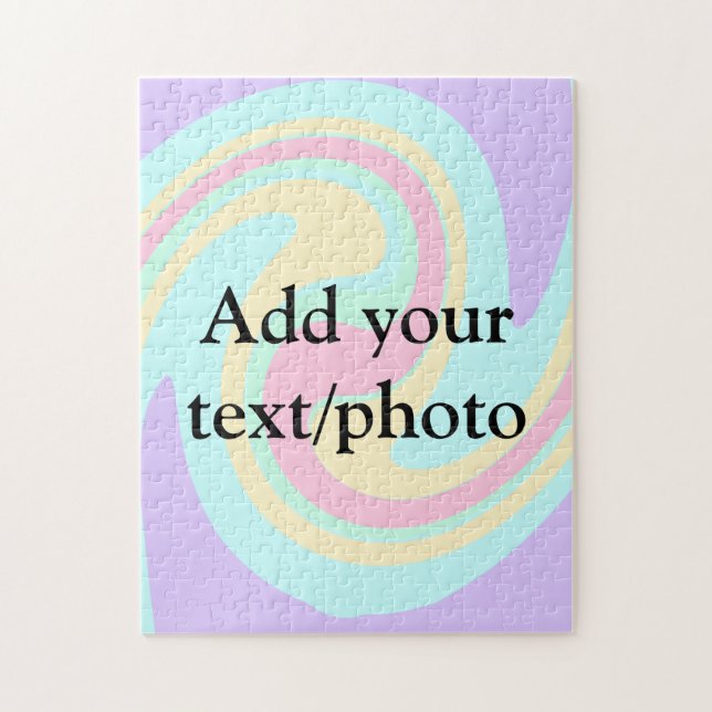 Simple acrylic pour marble add your text name cust jigsaw puzzle (Vertical)