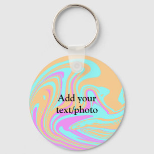 Simple acrylic pour marble add your text name cust key ring