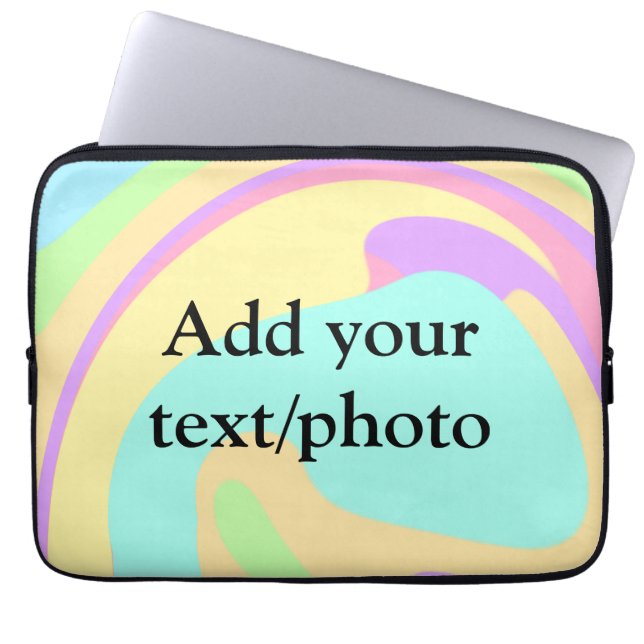 Simple acrylic pour marble add your text name cust laptop sleeve (Front)