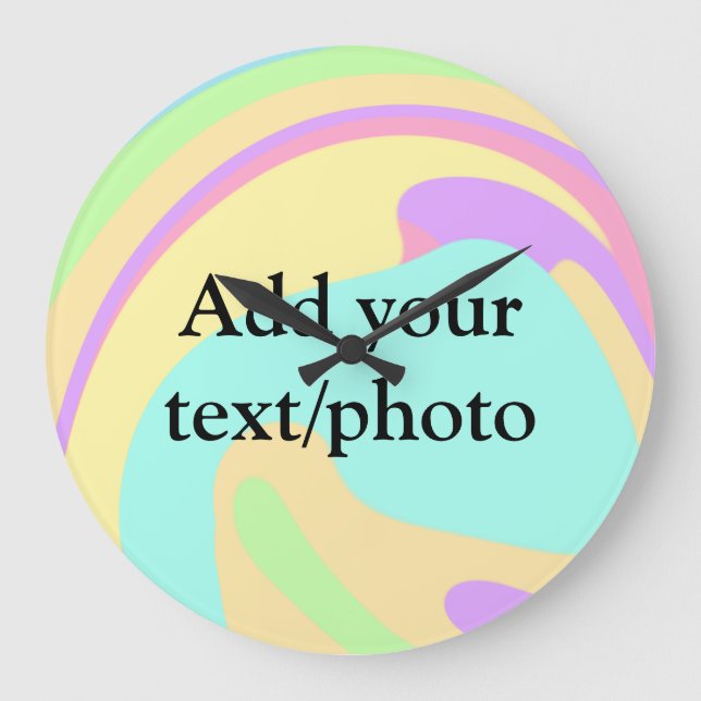 Simple acrylic pour marble add your text name cust large clock (Front)