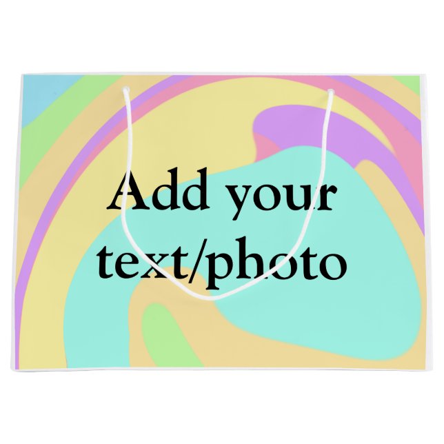 Simple acrylic pour marble add your text name cust large gift bag (Front)