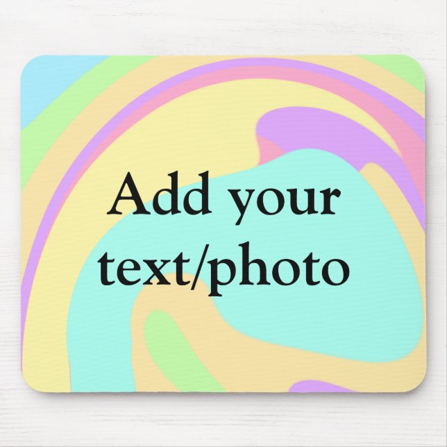 Simple acrylic pour marble add your text name cust mouse pad (Front)