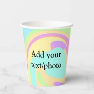 Simple acrylic pour marble add your text name cust paper cups