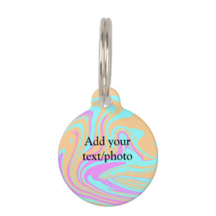 Simple acrylic pour marble add your text name cust pet tag