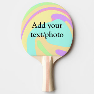 Simple acrylic pour marble add your text name cust ping pong paddle