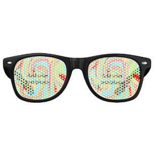 Simple acrylic pour marble add your text name cust retro sunglasses