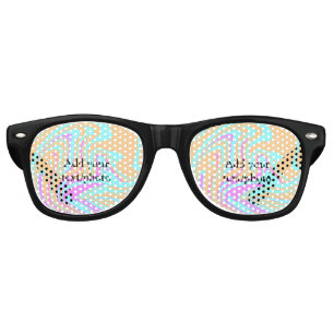 Simple acrylic pour marble add your text name cust retro sunglasses