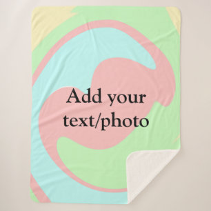 Simple acrylic pour marble add your text name cust sherpa blanket