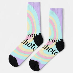 Simple acrylic pour marble add your text name cust socks