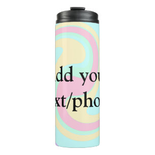 Simple acrylic pour marble add your text name cust thermal tumbler