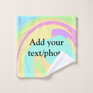 Simple acrylic pour marble add your text name cust wash cloth