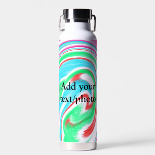 Simple acrylic pour marble add your text name cust water bottle