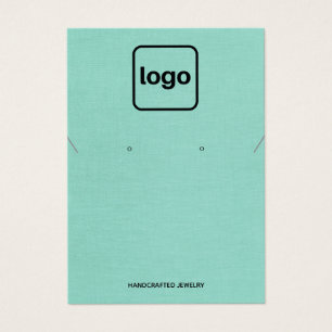 Simple Add Logo Aqua Blue Earring Necklace Display