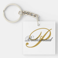 Simple Add Monogram Custom Black & Gold Bridesmaid