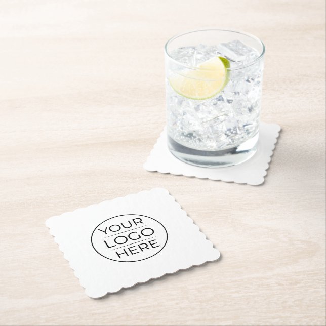 Simple Add Your Logo Business Paper Coaster (Insitu)