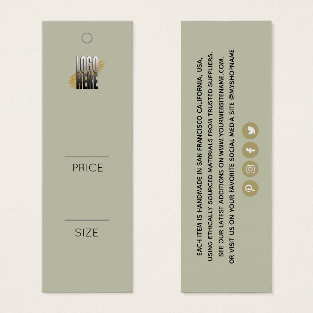 Simple Add Your Logo  Sage Green Clothing (Front & Back)