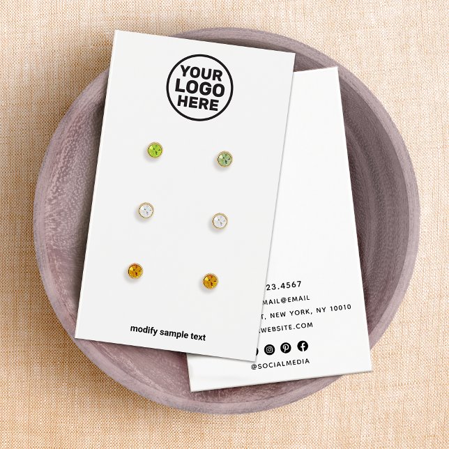 Simple Add Your Logo Three Earring Display Card (Creator Uploaded)