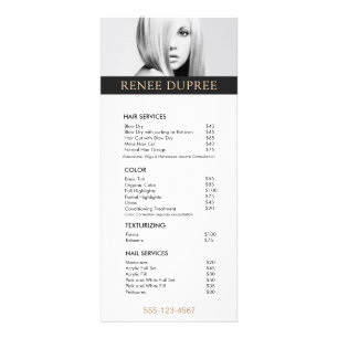 Simple Add Your Own Image  Salon Price List Menu