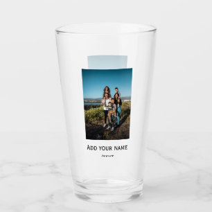 simple add your photo text family holiday kids par glass