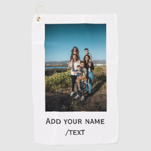 simple add your photo text family holiday kids par golf towel