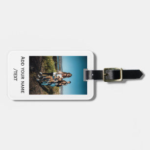 simple add your photo text family holiday kids par luggage tag