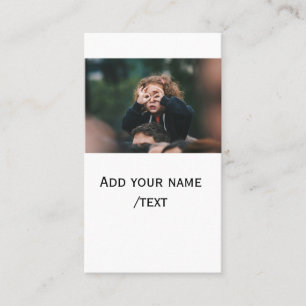 simple add your photo text kids funny holidays fam business card