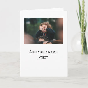 simple add your photo text kids funny holidays fam card